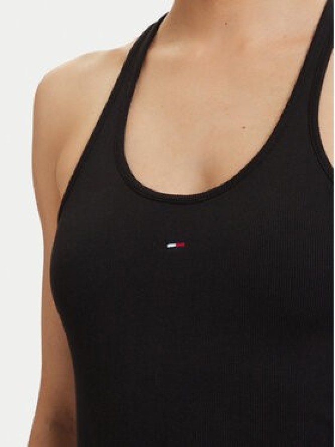 Tommy Jeans Sukienka letnia Racerback DW0DW22329 Czarny Slim Fit