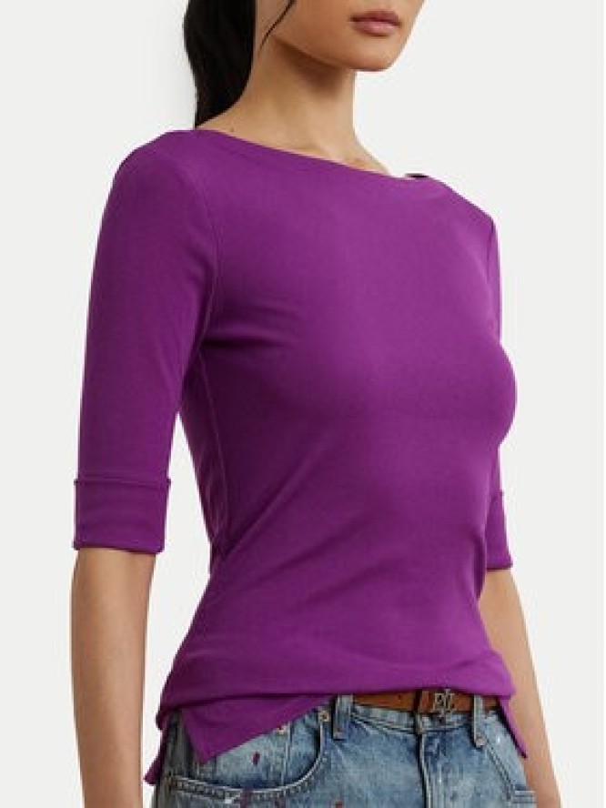 LAUREN RALPH LAUREN Bluzka 200654963192 Fioletowy Slim Fit
