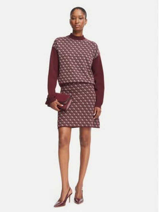 Guess Spódnica mini W5BD81 Z3JD2 Bordowy Slim Fit