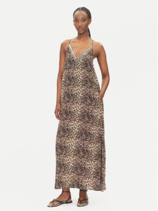 LOLA CASADEMUNT Sukienka letnia LS2516041 Brązowy Relaxed Fit