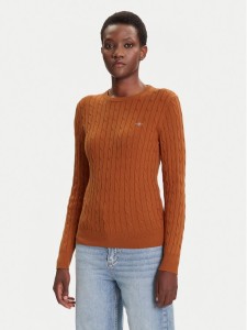 Gant Sweter 4800100 Brązowy Slim Fit