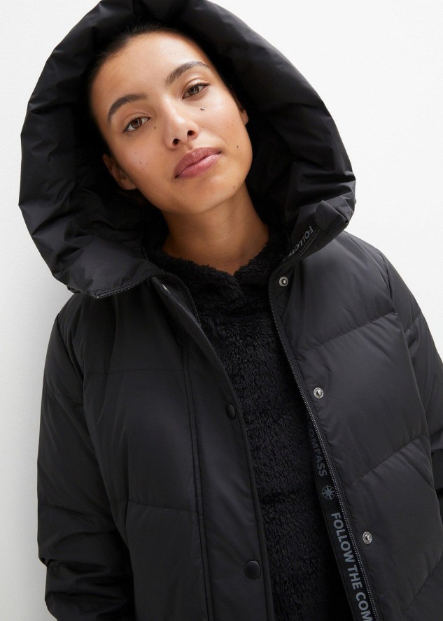 Płaszcz puchowy na podszewce z nadrukiem, z odpychającego wodę materiału