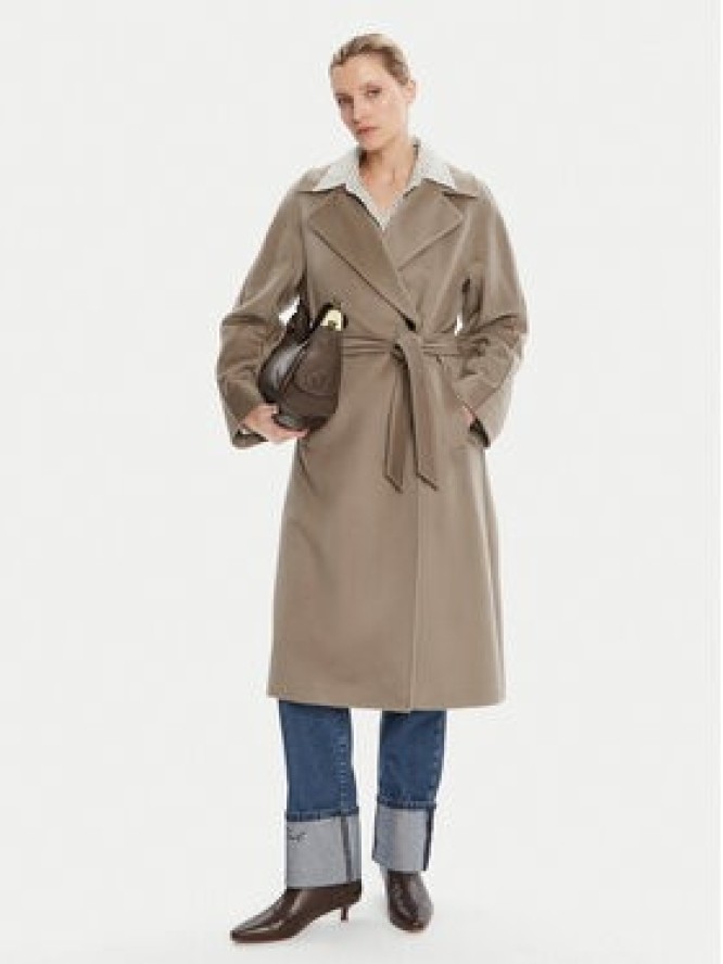 Weekend Max Mara Płaszcz wełniany Resina 2525016031 Brązowy Regular Fit
