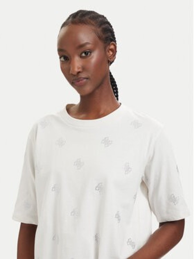 Guess T-Shirt V6GI18 K2985 Kremowy Regular Fit