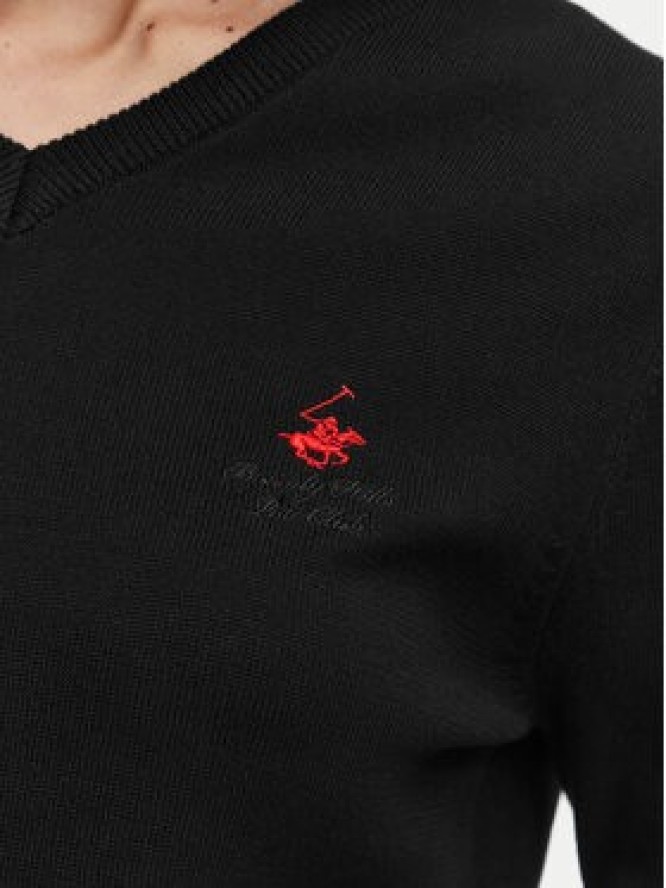 Beverly Hills Polo Club Sweter P-SS26W-M536563 Czarny Regular Fit