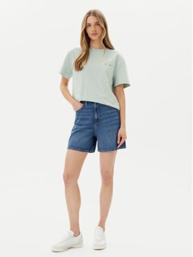 Lee Szorty jeansowe Stella 112364098 Granatowy Wide Leg