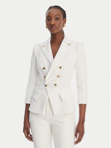 Elisabetta Franchi Marynarka GI-218-61E2-V780 Biały Regular Fit