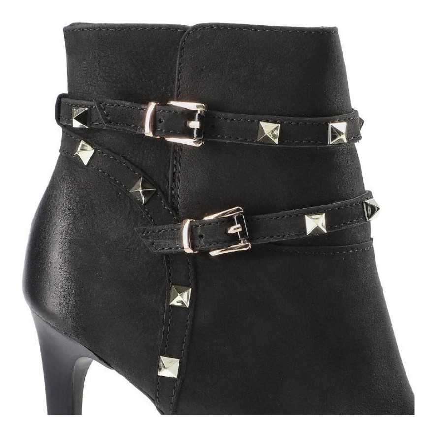 Czarne Botki Carinii Damskie Eleganckie Obuwie