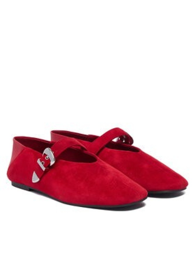 Tommy Jeans Baleriny Tjw Ballerina Suede EN0EN03067 Czerwony