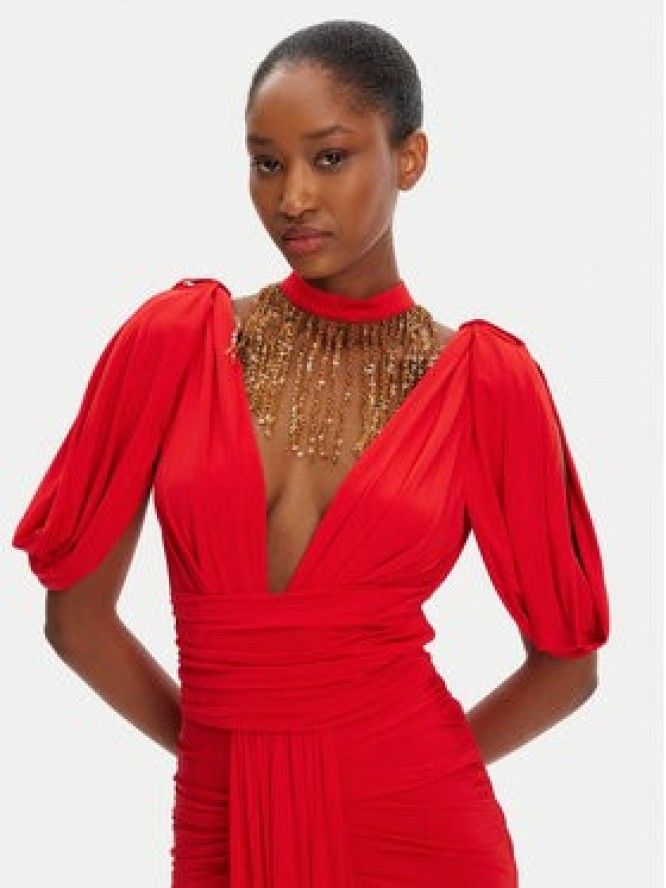 Babylon Sukienka wieczorowa S00876 Czerwony Slim Fit