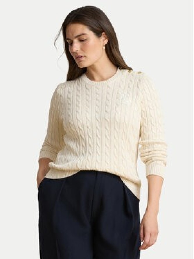 LAUREN RALPH LAUREN Sweter 200P14039003 Kremowy Regular Fit