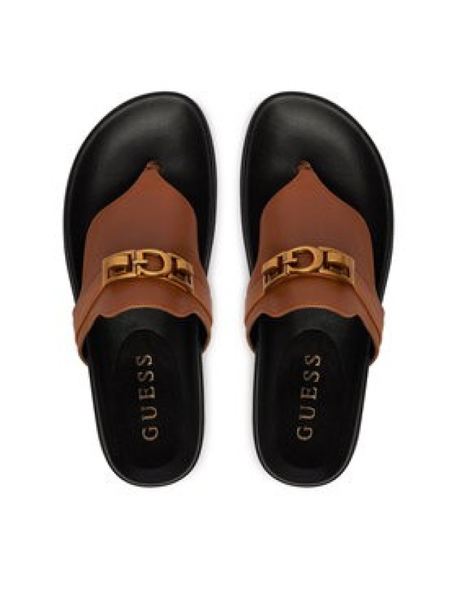 Guess Japonki FLJFRR LEA03 Brązowy jasny