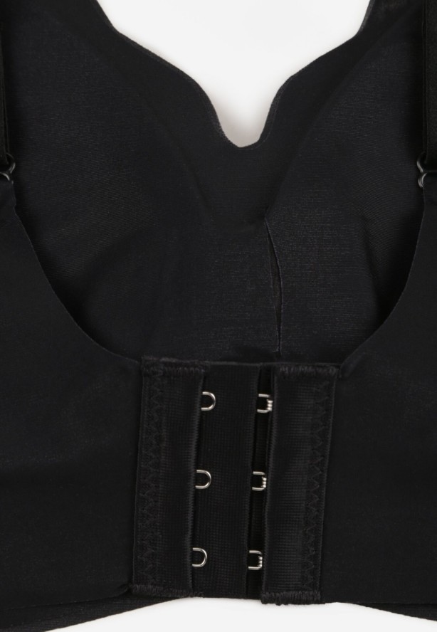 Czarny Usztywniany Biustonosz Bezszwowy Bez Fiszbin Pretiona