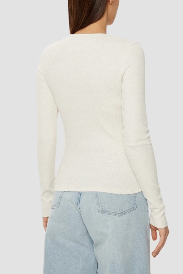 TOMMY JEANS Beżowy damski longsleeve, Rozmiar S