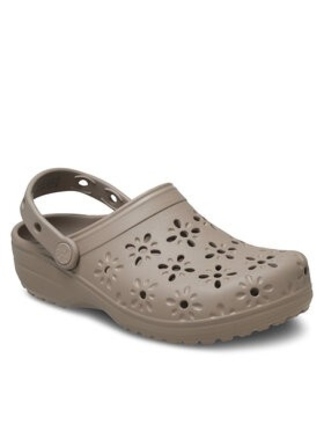 Crocs Klapki Classic Floral Cut Out Clog 210927 Brązowy