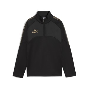 Młodzieżowa treningowa kurtka na zimę KING z zamkiem 1/4 PUMA Black Gold