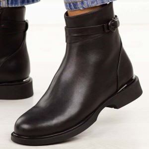 Czarne skórzane botki damskie Filippo Dbt7357/25