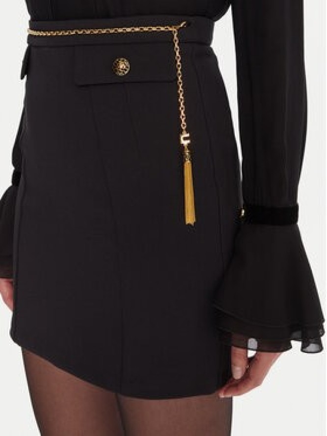 Elisabetta Franchi Spódnica mini GO-148-57E2-V380 Czarny Regular Fit