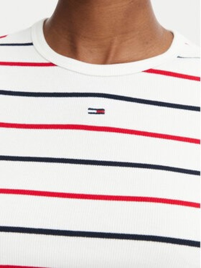 Tommy Jeans T-Shirt Essential DW0DW17383 Biały Slim Fit