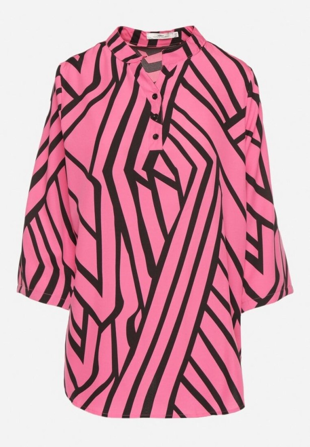 Fuksjowa Koszula z Bawełną i Geometrycznym Wzorem Tiarine