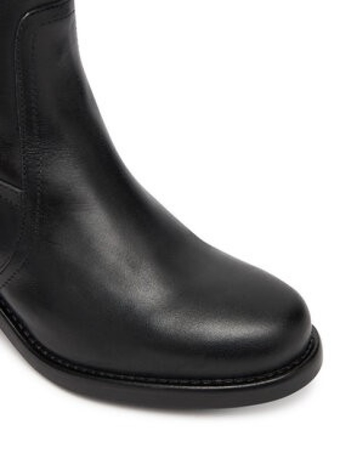 Tommy Hilfiger Kozaki Riding Lthr Long Boot Block Heel FW0FW08777 Czarny