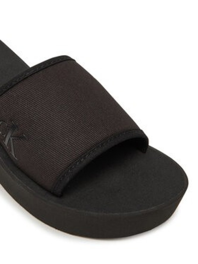 Calvin Klein Jeans Klapki Beach Wedge Slide Canvas YW0YW01725 Czarny