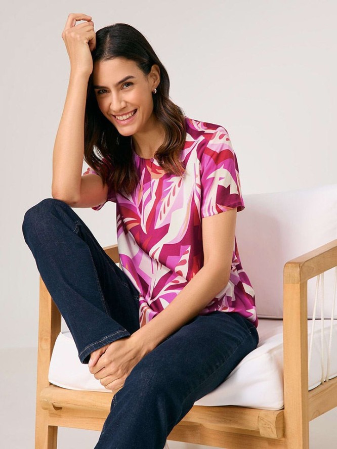 Gerry Weber Bluzka w kolorze różowo-kremowo-czerwonym rozmiar: 40