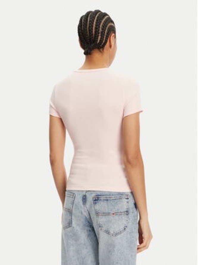 Tommy Jeans T-Shirt Badge DW0DW17881 Różowy Slim Fit