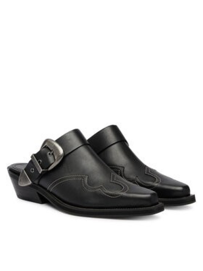 Tommy Jeans Klapki Archive Cowboy Mule Leather EN0EN03063 Czarny