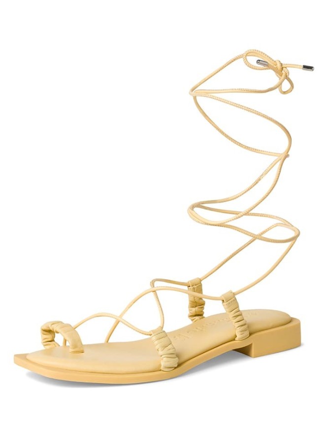 Tamaris Skórzane japonki w kolorze żółtym rozmiar: 36