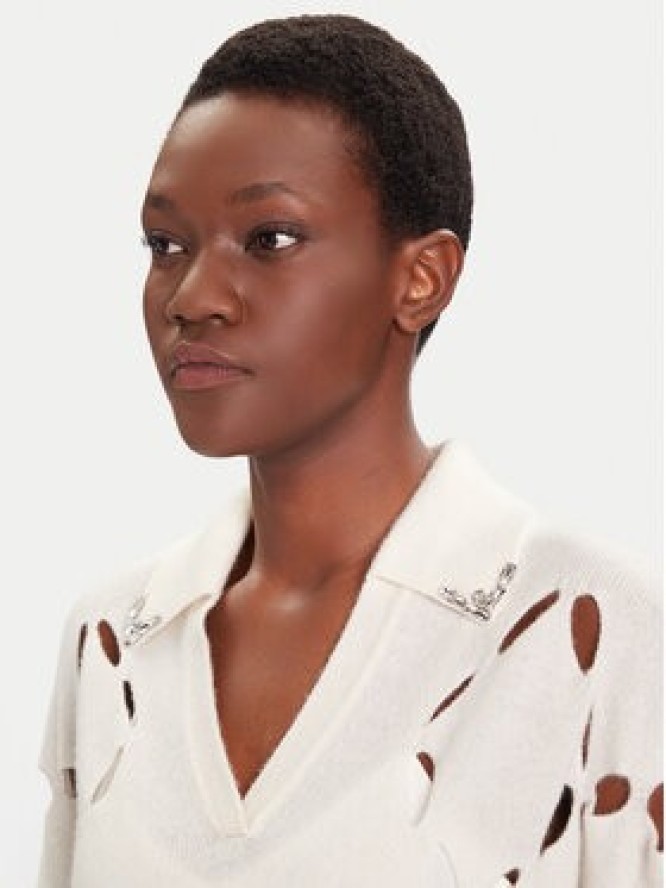 Liu Jo Sweter MF5038 MS009 Biały Regular Fit