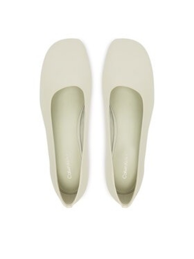 Calvin Klein Baleriny Round Ballerina Lth HW0HW02943 Biały