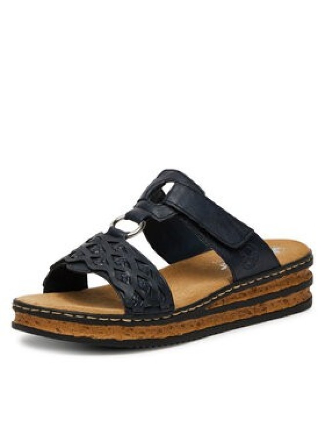 Rieker Klapki 629K9-14 Granatowy