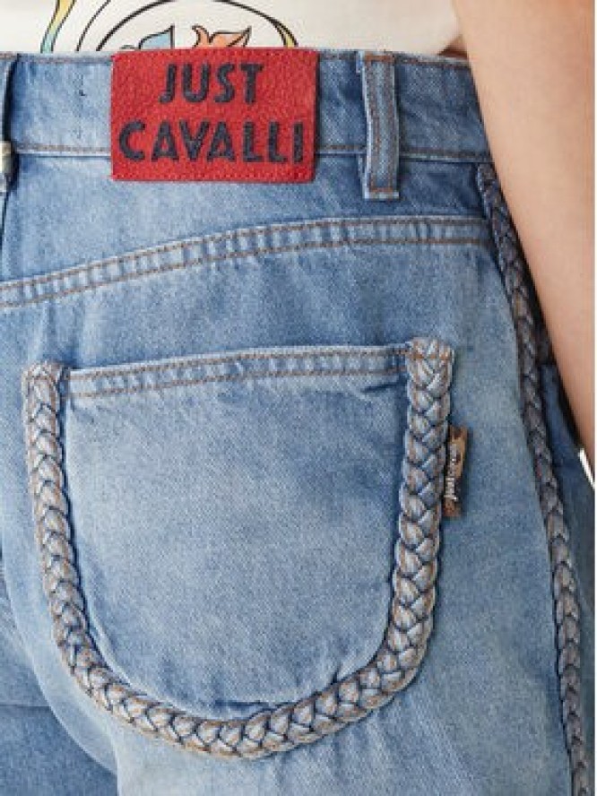 Just Cavalli Szorty jeansowe 80PAD5S5 CDWCD Granatowy Loose Fit