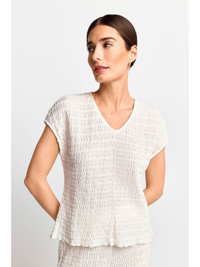 Rich & Royal Bluzka w kolorze kremowym rozmiar: L