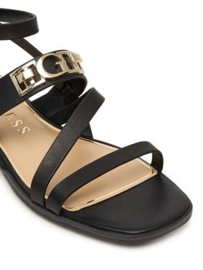 Guess Sandały FLJRUL LEA03 Czarny