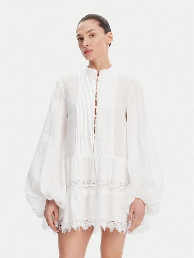 Bardot Sukienka letnia Antonia Lace Trim 59849DB Biały Relaxed Fit