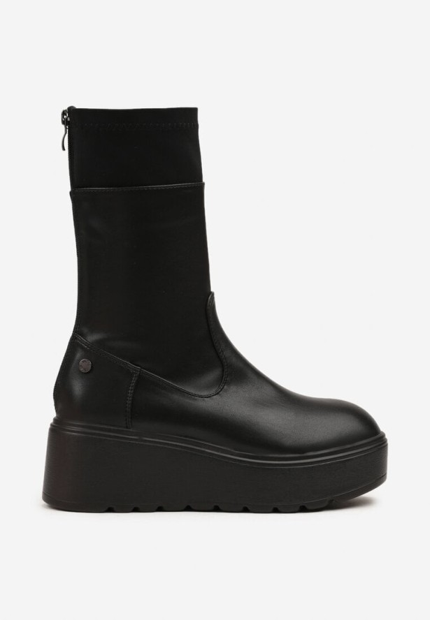 Czarne Botki na Platformie Vices Typu Grunge Anerriva