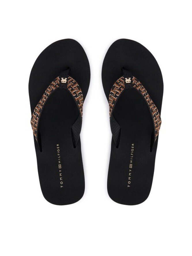 Tommy Hilfiger Japonki Wedge Summer Sandal Mono FW0FW09698 Czarny