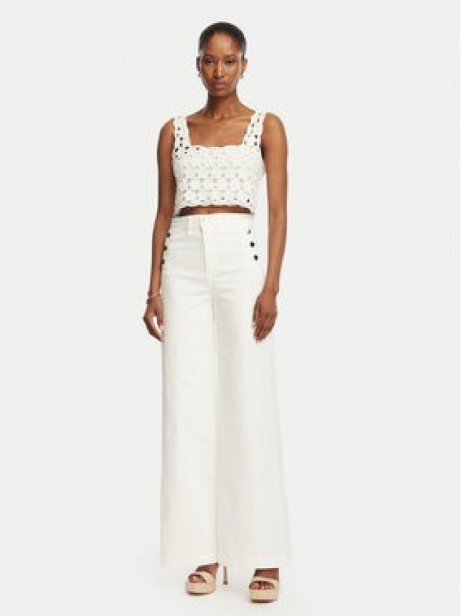 Rinascimento Jeansy CFC0127565003 Biały Wide Leg