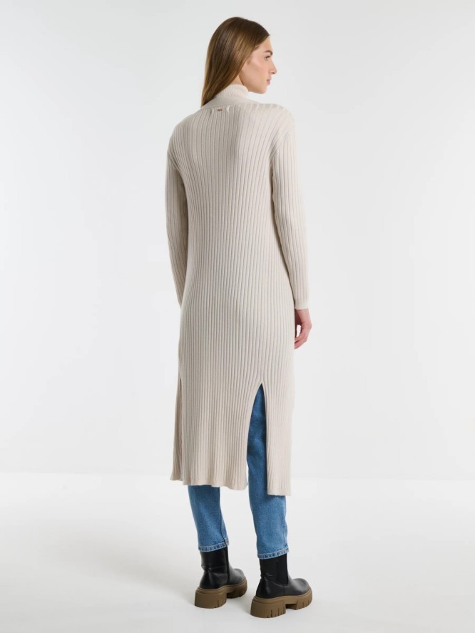 Kardigan damski długi kremowy Neka 102