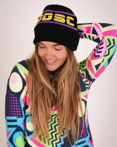OOSC Après Beanie - Czarna, fioletowa, żółta
