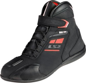 Damskie wodoodporne buty motocyklowe Ls2 Garra w czerni i czerwieni, rozmiar 38