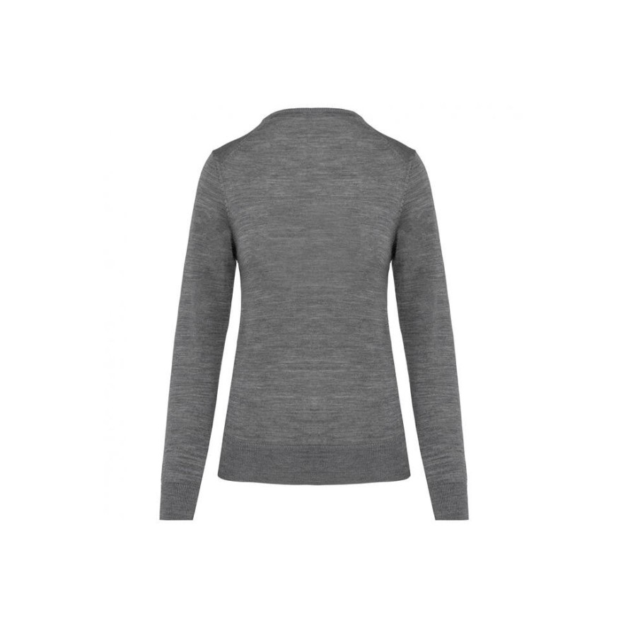 Damski sweter z merynosów z dekoltem v-neck Kariban Premium