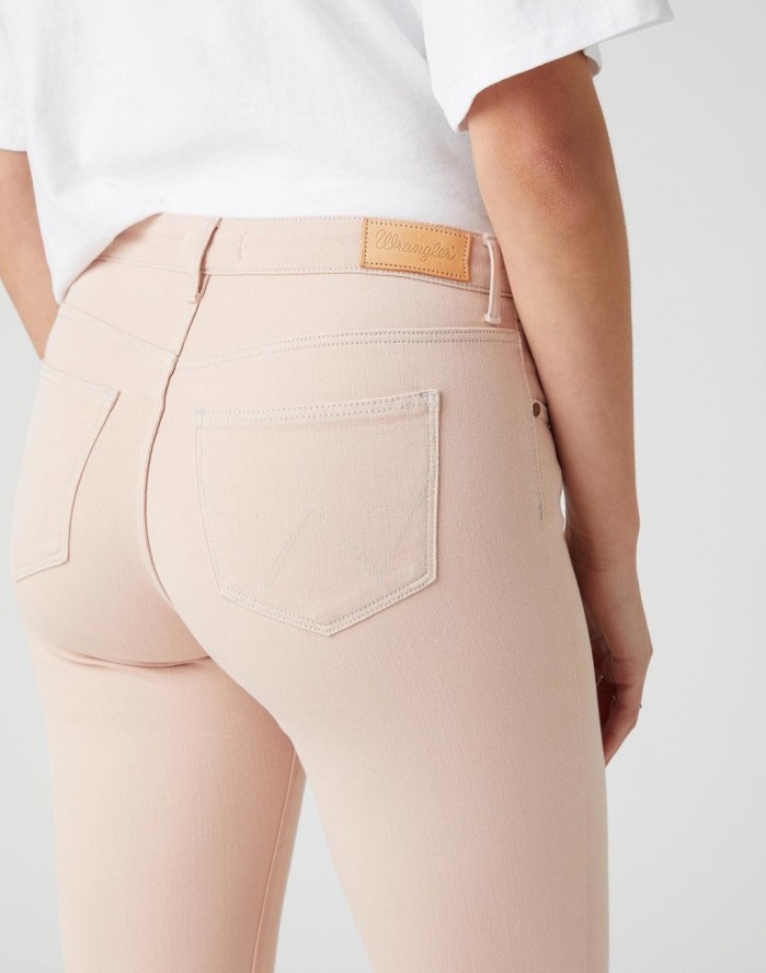 DAMSKIE SPODNIE JEANSOWE WRANGLER SKINNY CROP NATURAL PINK W28M-JT-30L 112128465