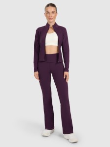 4F Legginsy z rozszerzanymi nogawkami damskie - fioletowe S