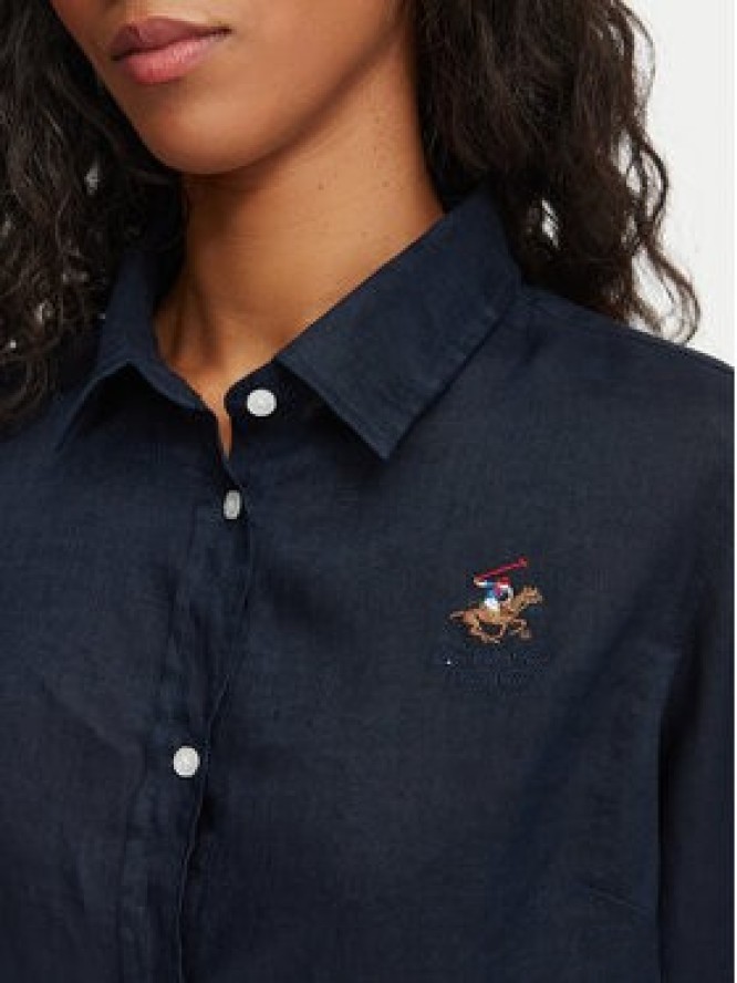Beverly Hills Polo Club Koszula P-SS26W-SH0004 Granatowy Regular Fit