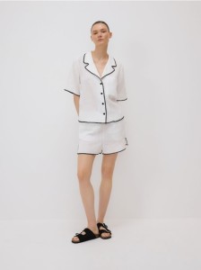 Muślinowe szorty - biały