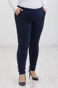 Klasyczne granatowe spodnie Nita ze zwężoną nogawką PLUS SIZE XXL