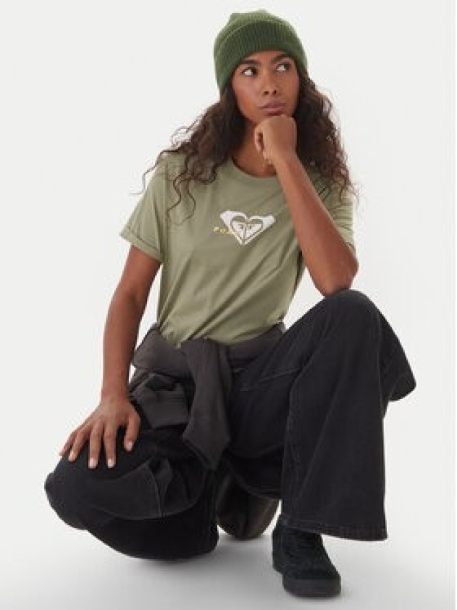 Roxy T-Shirt Oceanregular ERJZT06078 Zielony Regular Fit